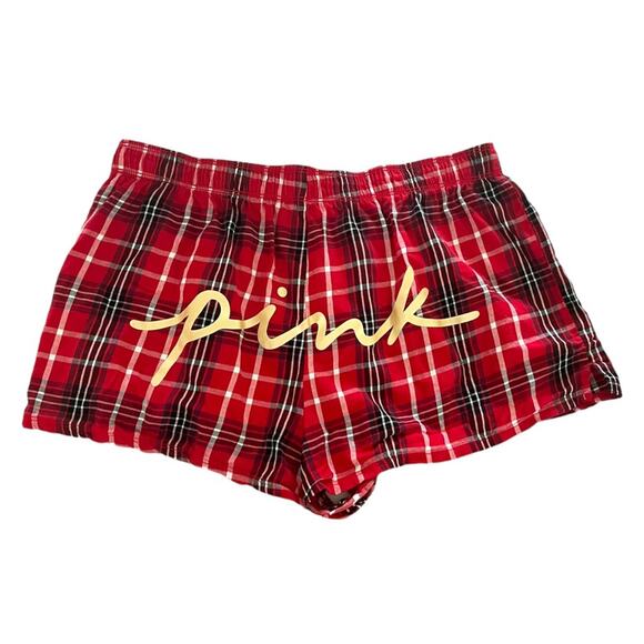 Victoria's Secret PINK Plaid Sleep Boxer Shorts Size Large - Picture 1 of 3
